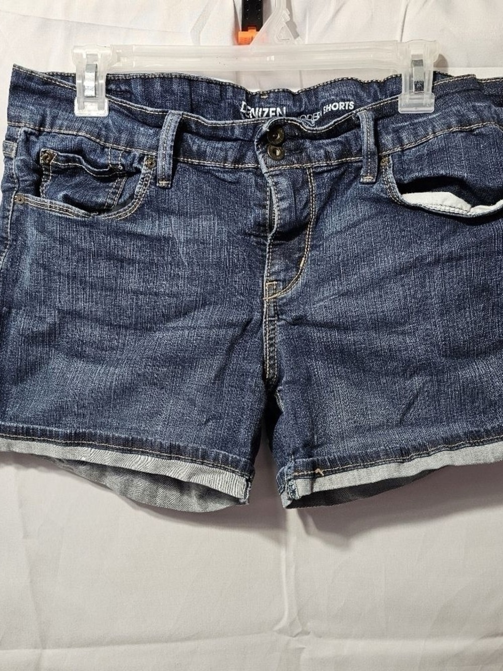 Citizens Of Humanity Dark Blue Denim Roll-Hem Jean Shorts